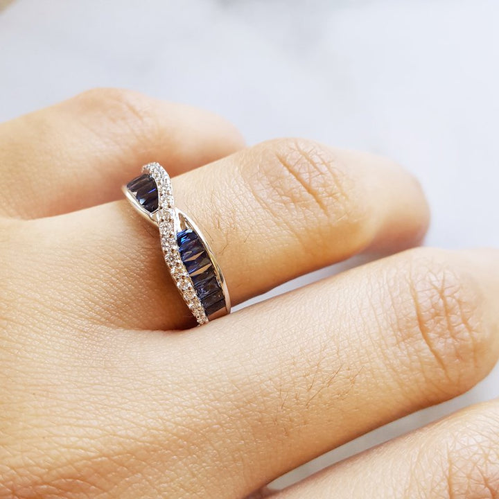 Sami Fine Jewelry Sapphire Crossover Ring