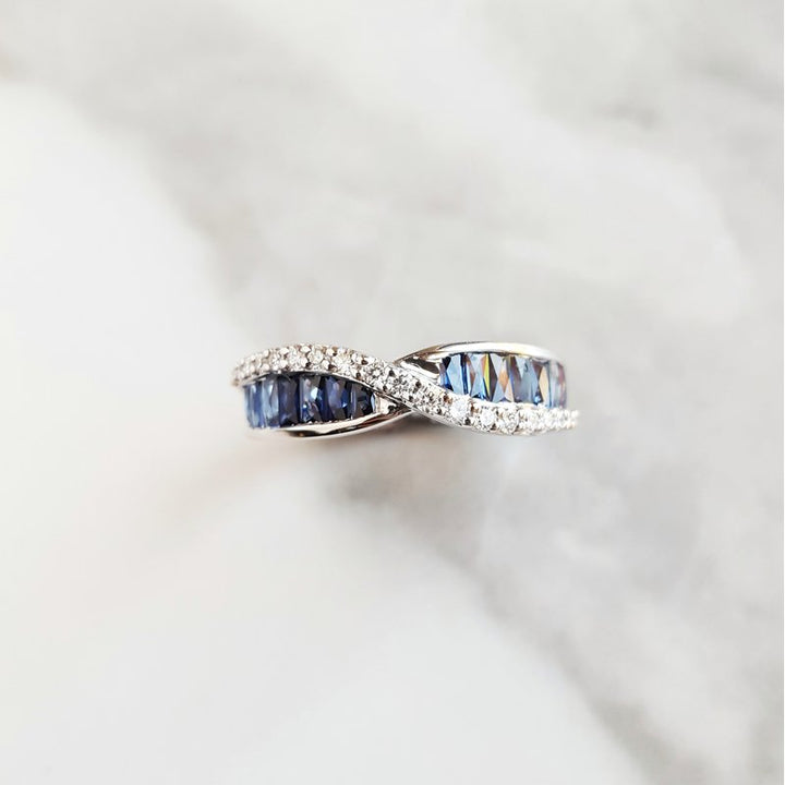 Sami Fine Jewelry Sapphire Crossover Ring