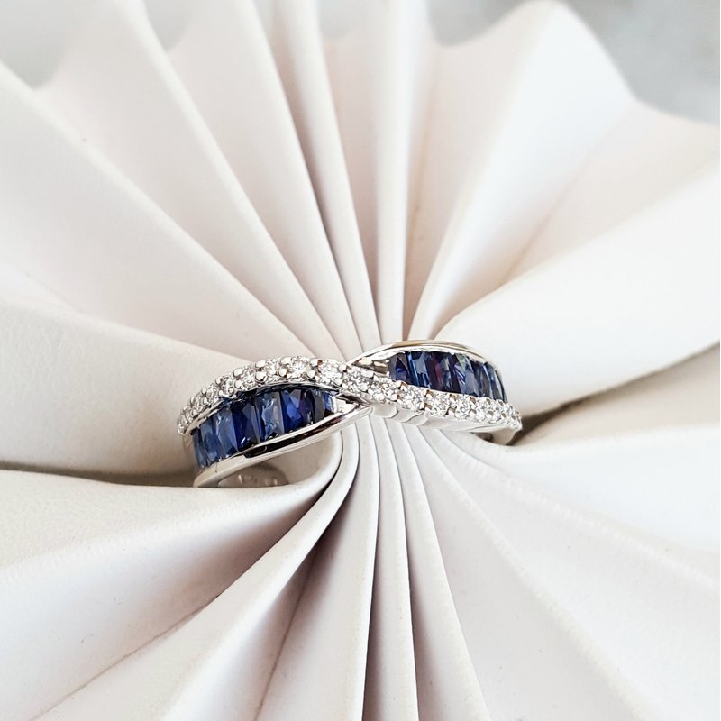 Sami Fine Jewelry Sapphire Crossover Ring