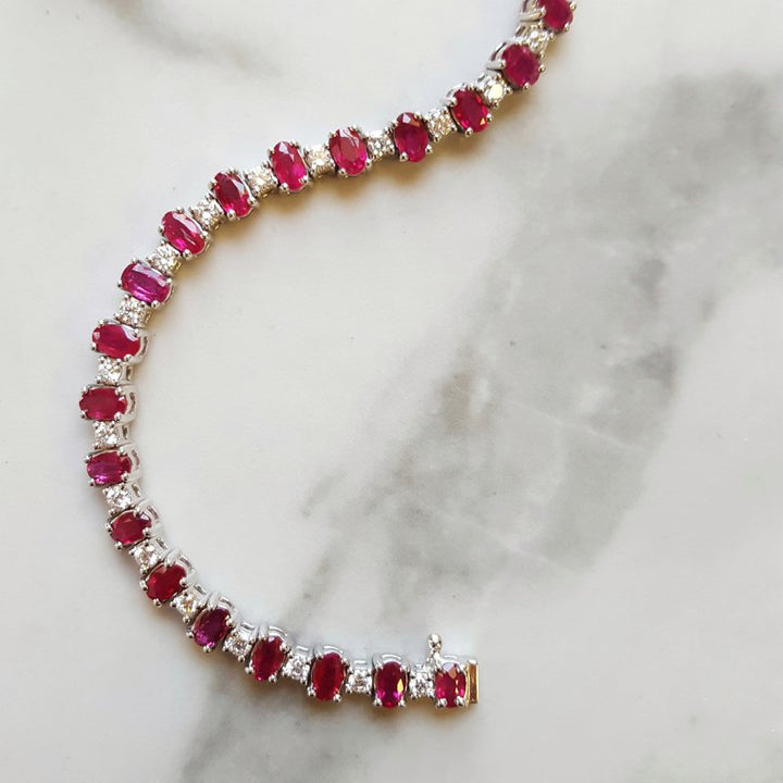 Gems One Diamond and Ruby Tennis Bracelet 190331