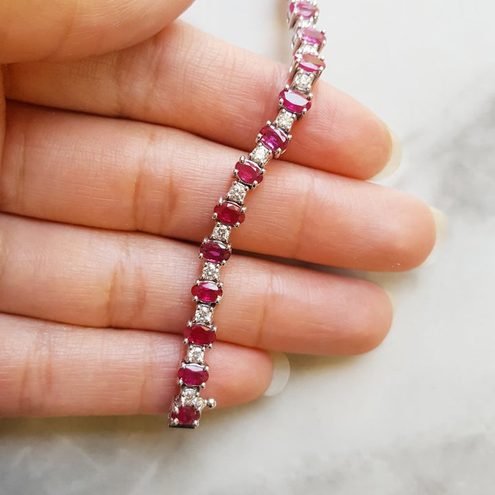 Gems One Diamond and Ruby Tennis Bracelet