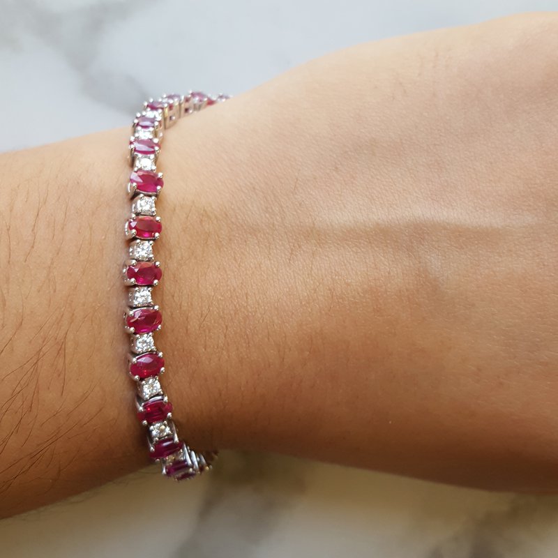 Gems One Diamond and Ruby Tennis Bracelet