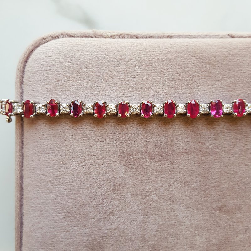 Gems One Diamond and Ruby Tennis Bracelet