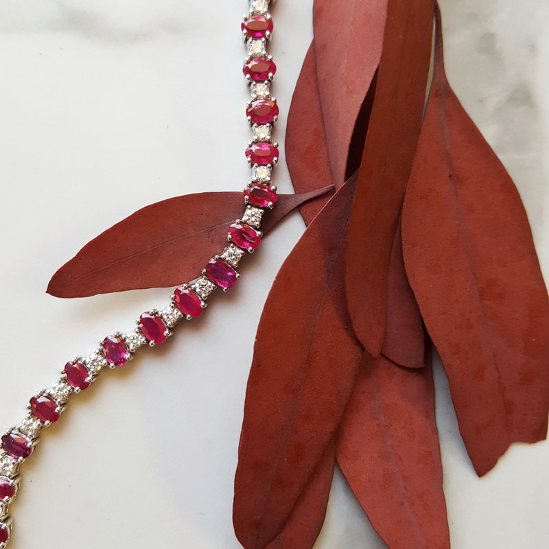 Gems One Diamond and Ruby Tennis Bracelet