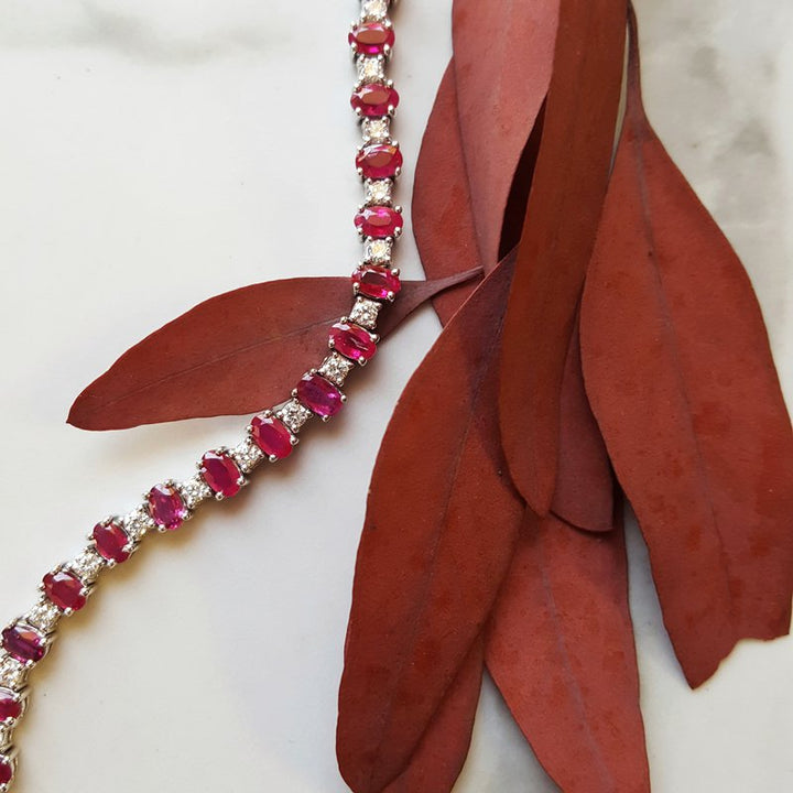 Gems One Diamond and Ruby Tennis Bracelet