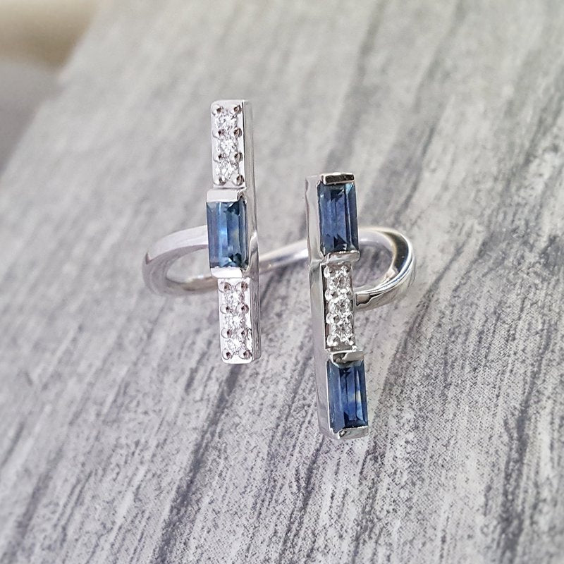 American Gem Collection™ Montana Sapphire Bar Ring 250325