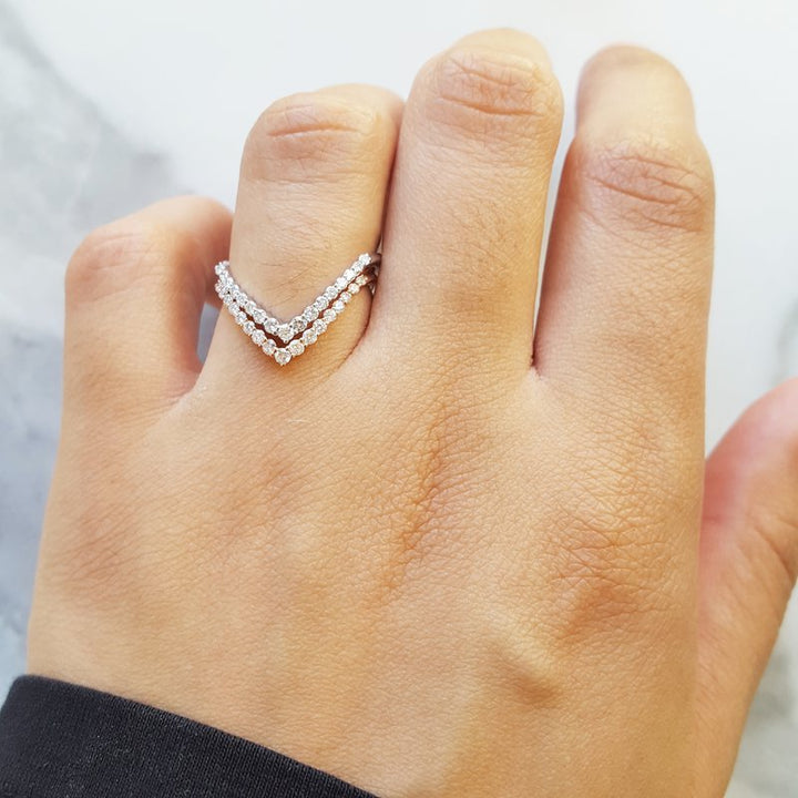 Gems One Chevron Stacker Band
