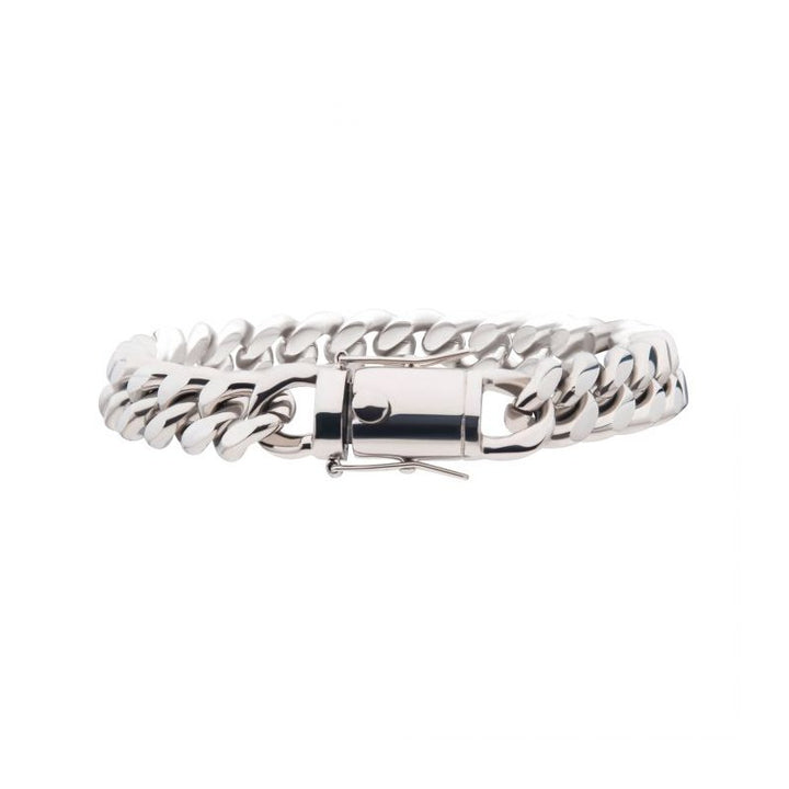 INOX Jewelry 10mm Steel Miami Cuban Chain Bracelet