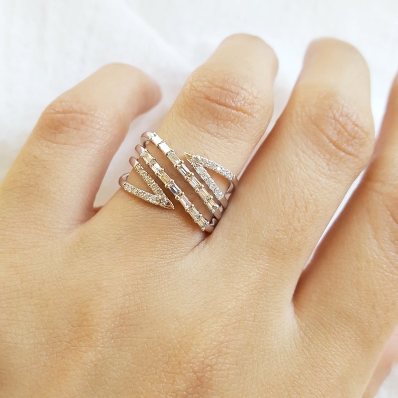 Sami Fine Jewelry Negative Space Geometric Diamond Ring
