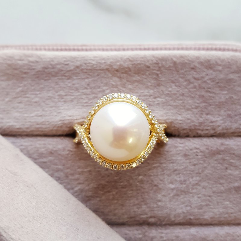 Sami Fine Jewelry Pearl Open Halo Ring