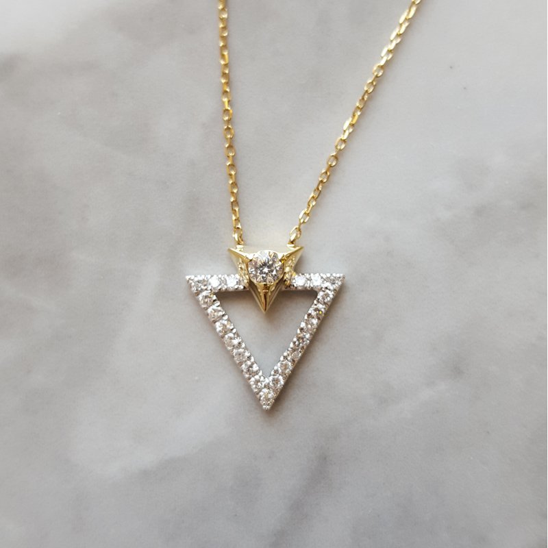 Gems One Triangled Diamond Cluster Pendant