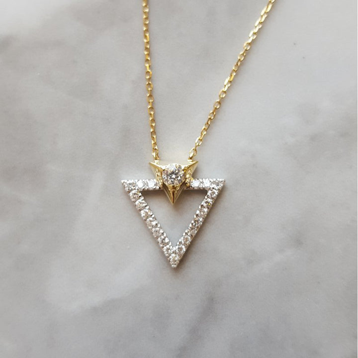 Gems One Triangled Diamond Cluster Pendant