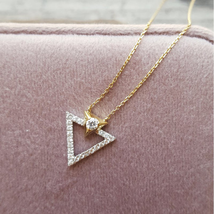 Gems One Triangled Diamond Cluster Pendant