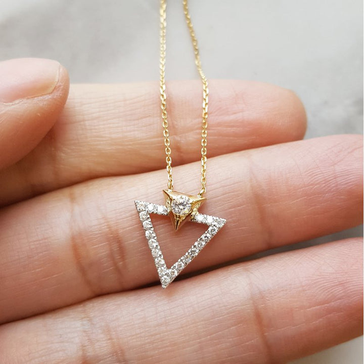 Gems One Triangled Diamond Cluster Pendant 121808