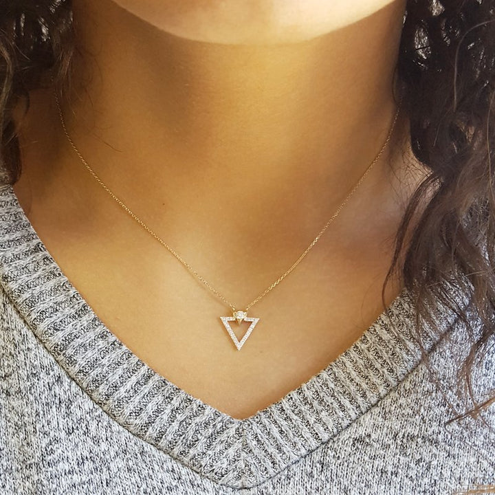 Gems One Triangled Diamond Cluster Pendant
