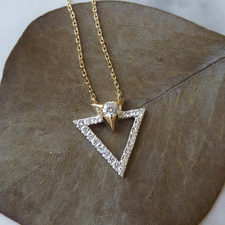 Gems One Triangled Diamond Cluster Pendant