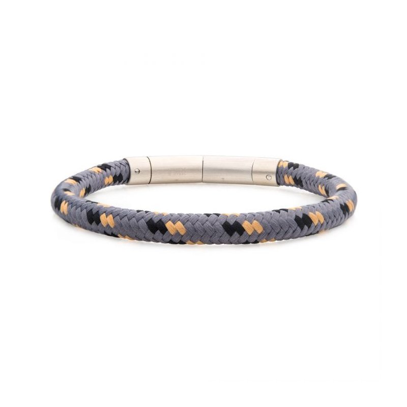INOX Jewelry 6mm Grey, Black & Beige Nylon Cord Bracelet BRNYLON-GKB