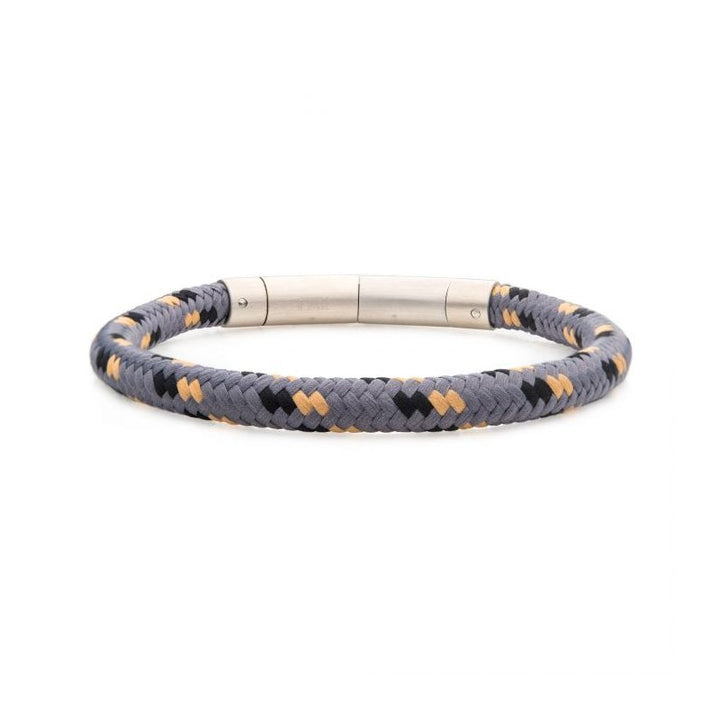 INOX Jewelry 6mm Grey, Black & Beige Nylon Cord Bracelet BRNYLON-GKB