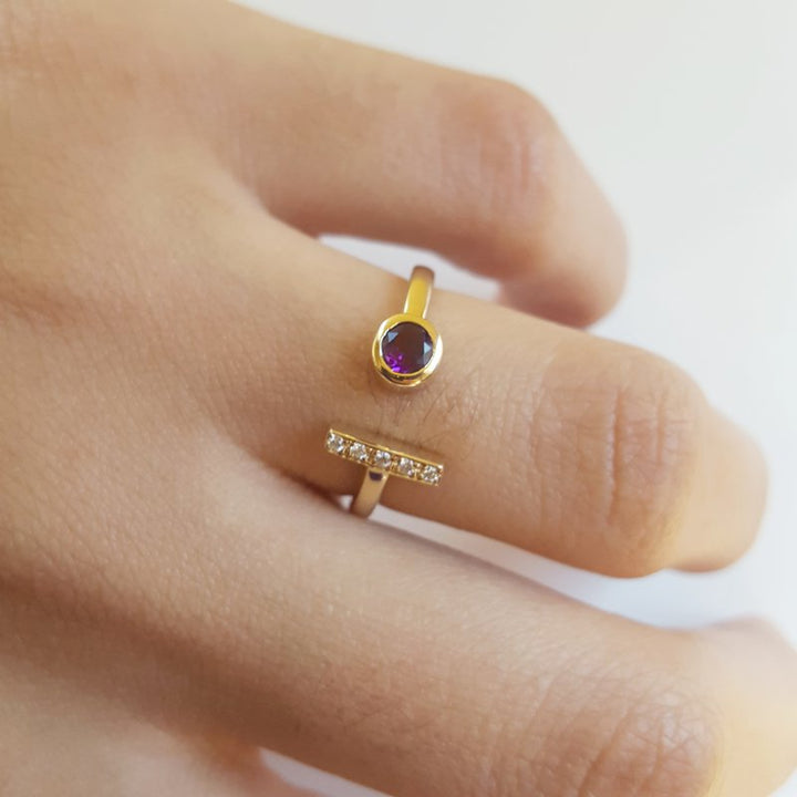 Arizona Amethyst Gold Jewelry Arizona Amethyst Simplistic Ring