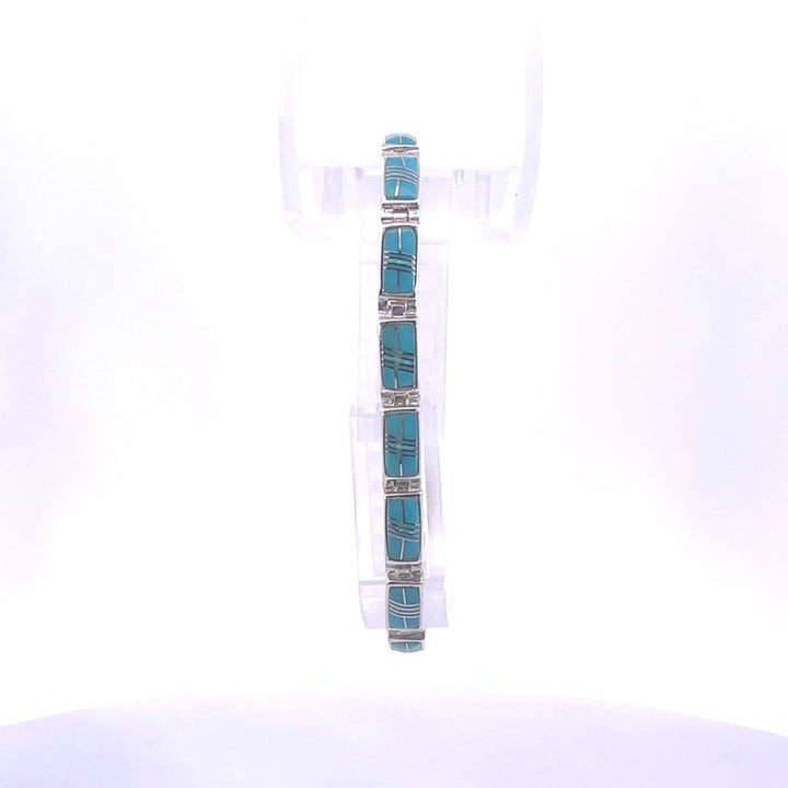 Arizona Turquoise and Inlaid Jewelry Modern Link Bracelet
