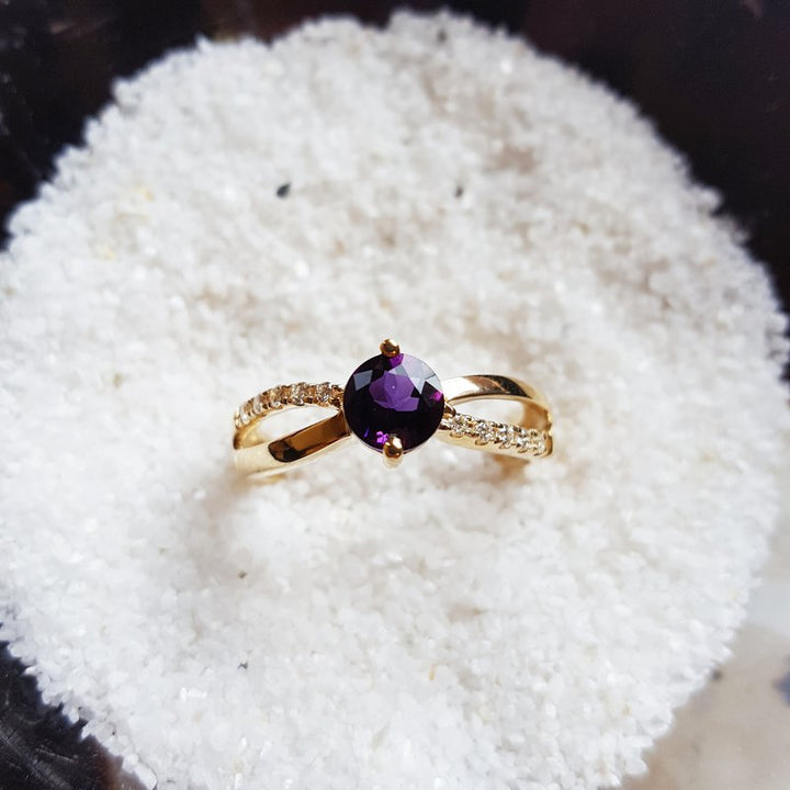  Arizona Amethyst Gold Jewelry Petite Open Band Ring 363363