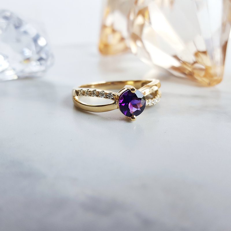 Arizona Amethyst Gold Jewelry Petite Open Band Ring