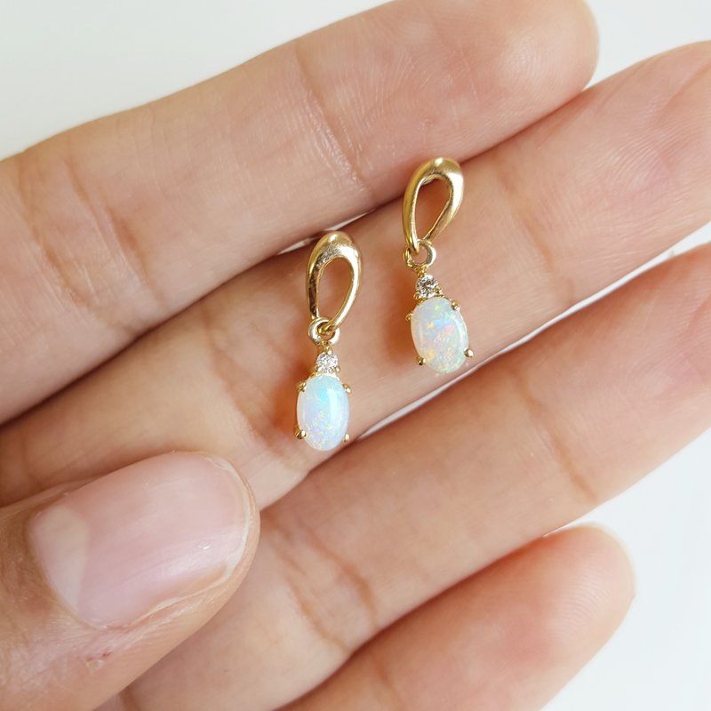 Sami Fine Jewelry Oval Opal Earrings 161298