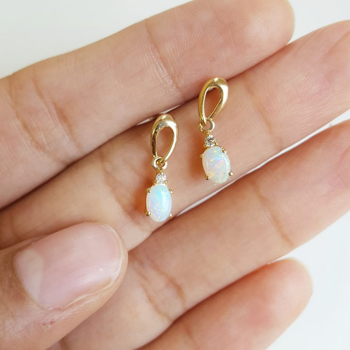 Sami Fine Jewelry Oval Opal Earrings 161298