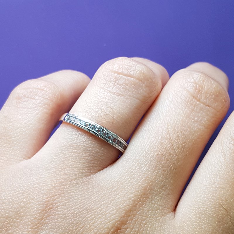 Gems One Aquamarine Stackable Gold Band Fr1274-4w