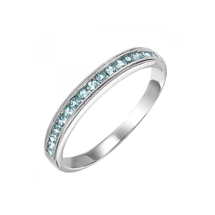 Gems One Aquamarine Stackable Gold Band