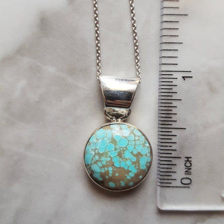 Sami Fine Jewelry Veining Round Turquoise Pendant