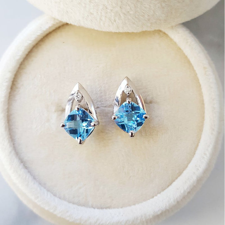 Sami Fine Jewelry Open Blue Topaz Studs 161538
