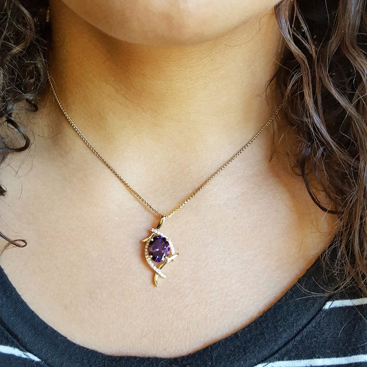 Arizona Amethyst Gold Jewelry Amethyst Criss-Cross Pendant