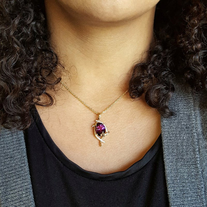 Arizona Amethyst Gold Jewelry Amethyst Criss-Cross Pendant