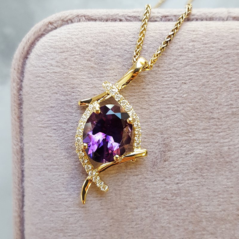  Arizona Amethyst Gold Jewelry Amethyst Criss-Cross Pendant 363566