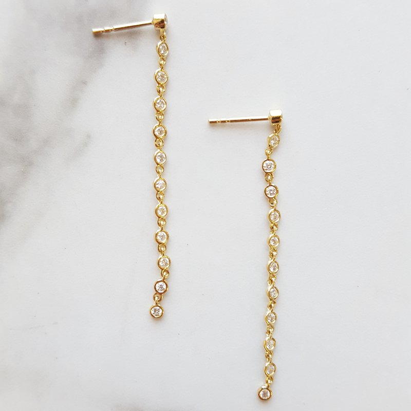 Sami Fine Jewelry Bezel Set Drop Diamond Earrings