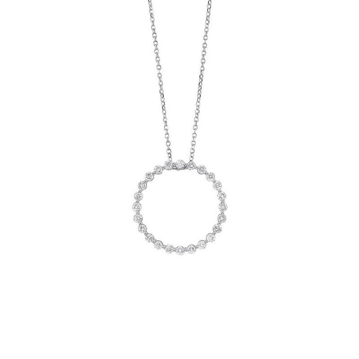 Gems One Diamond Eternity Circle Floating Pendant Necklace In 14k White Gold (1/2ctw)