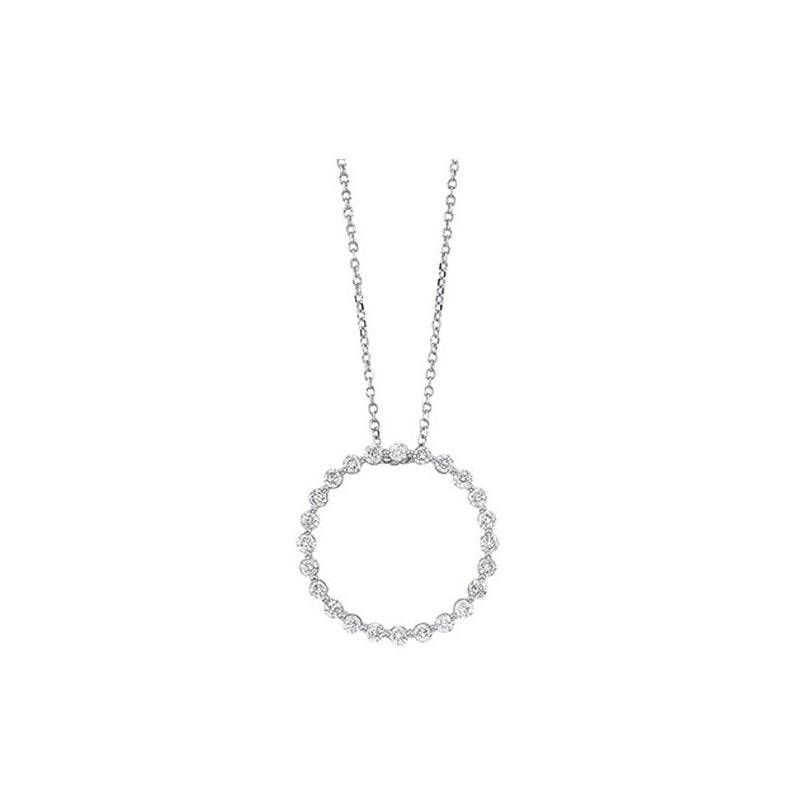 Gems One Diamond Eternity Circle Floating Pendant Necklace In 14k White Gold (1/2ctw)