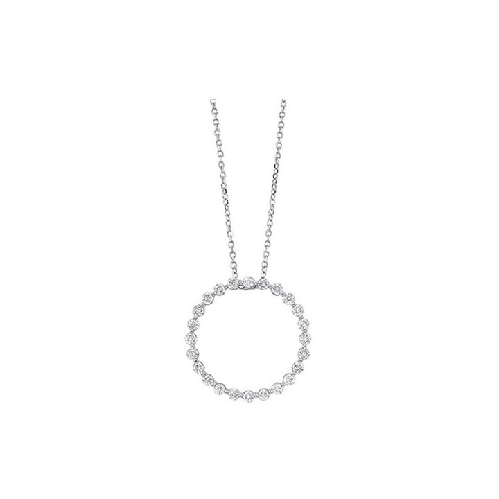 Gems One Diamond Eternity Circle Floating Pendant Necklace In 14k White Gold (1/2ctw)