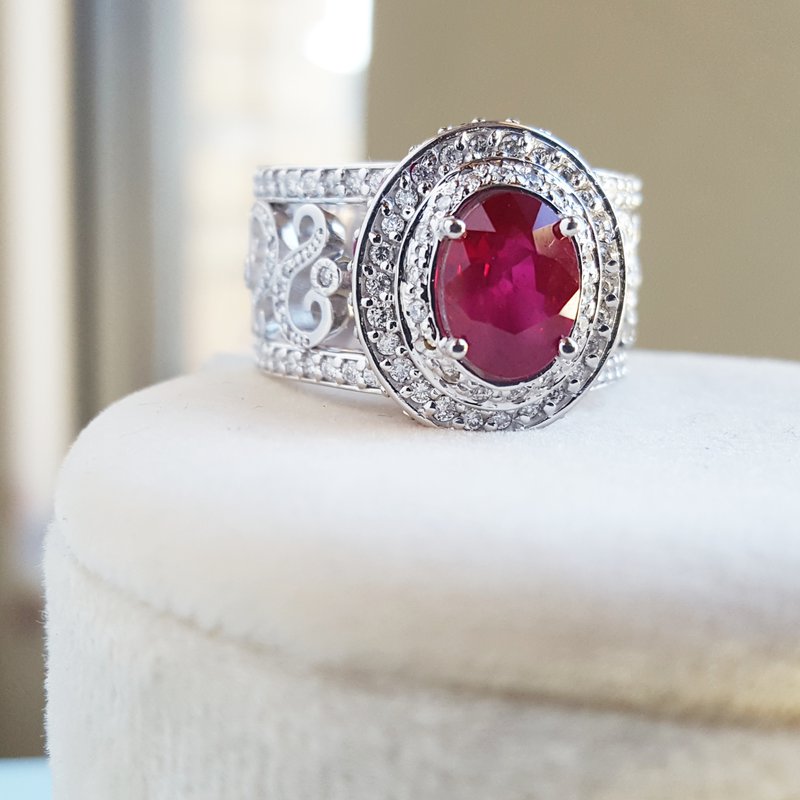  Luxury by Rene Hernandez Ruby Red Ring 040170 - Sami Fine Jewelry