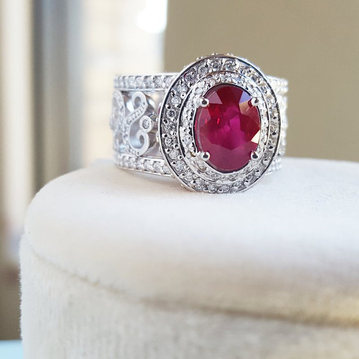  Luxury by Rene Hernandez Ruby Red Ring 040170 - Sami Fine Jewelry