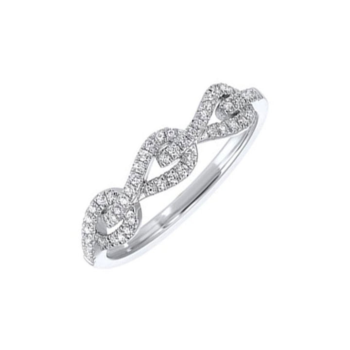 Gems One Diamond Triple Teardrop White Gold Stackable Wedding Ring (1/6 Ctw)