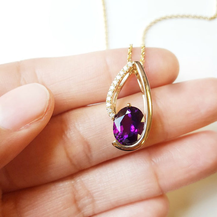 Amethyst Teardrop Pendant