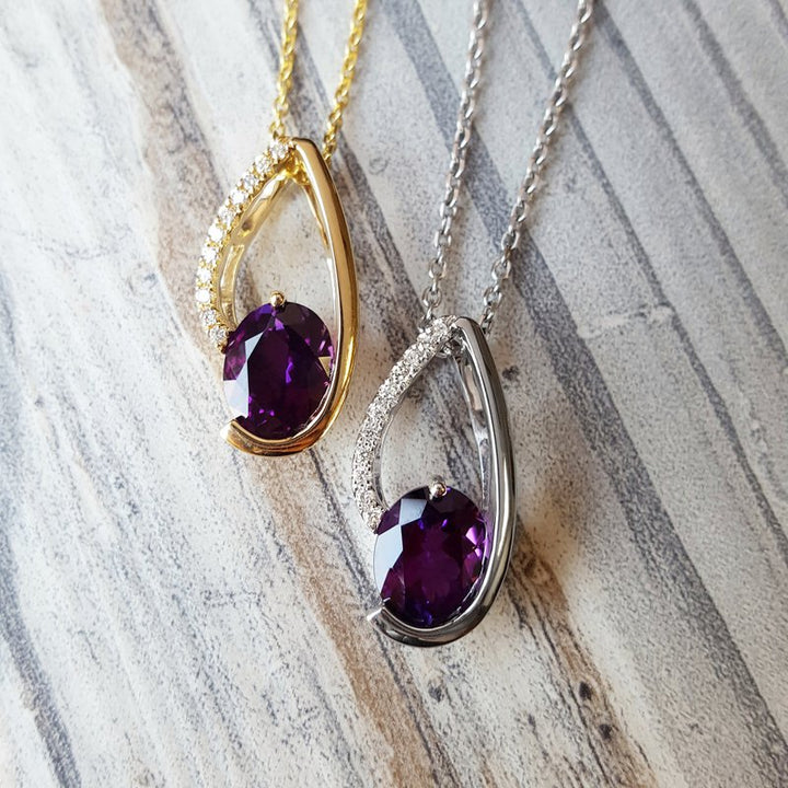Amethyst Teardrop Pendant