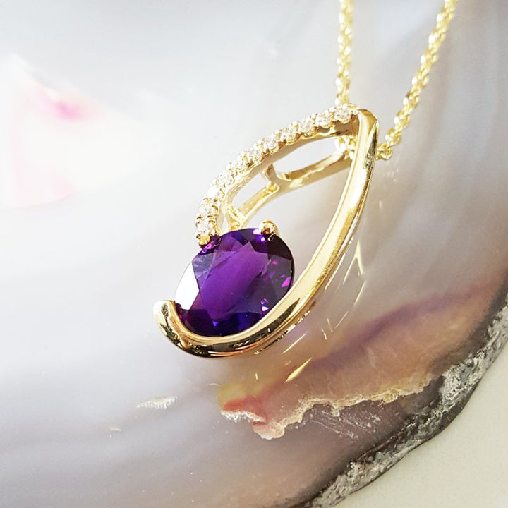 Amethyst Teardrop Pendant