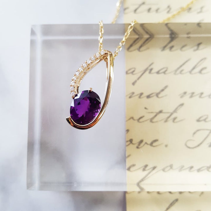 Amethyst Teardrop Pendant