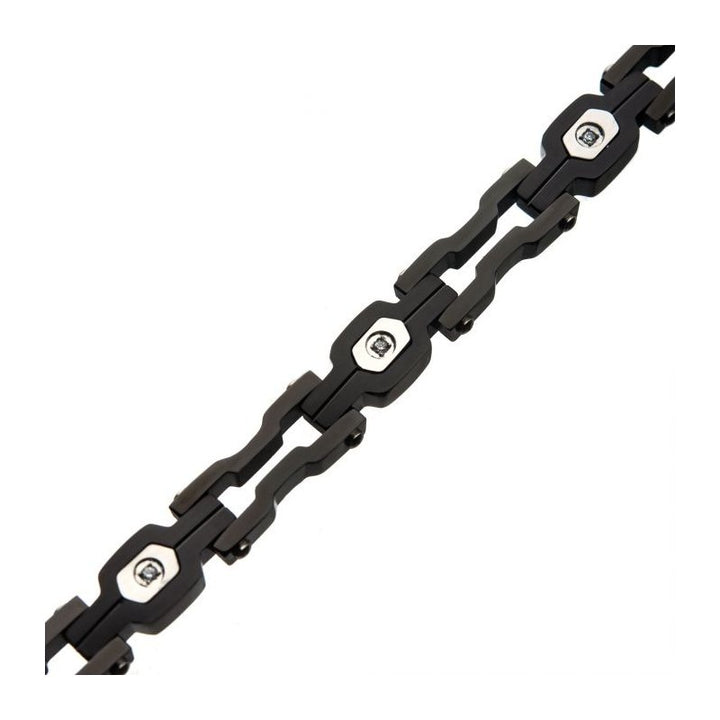 INOX Jewelry Steel Black IP with Black CZ Bracelet