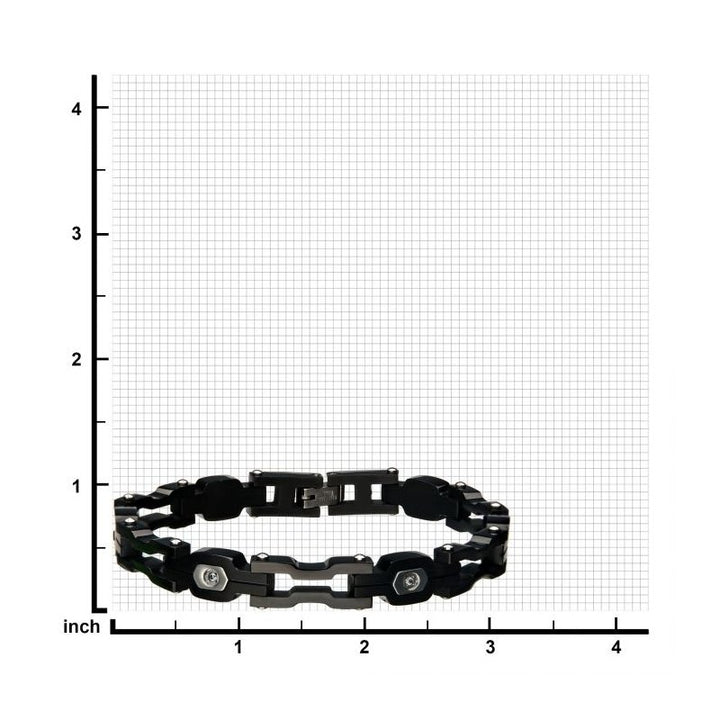 INOX Jewelry Steel Black IP with Black CZ Bracelet