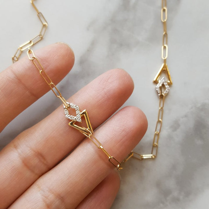 Sami Fine Jewelry Geometric Diamond Linked Chain