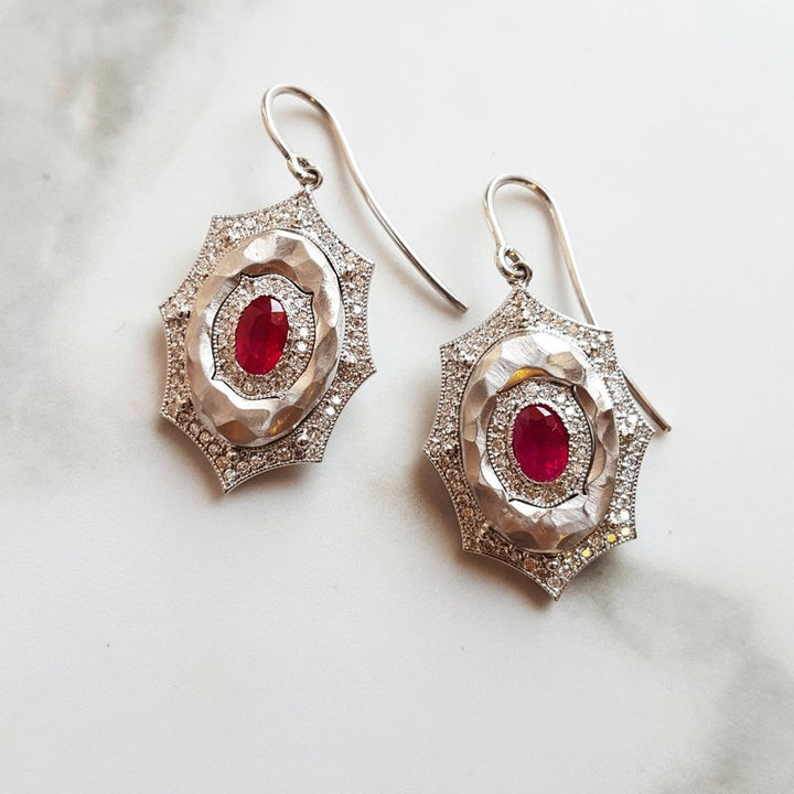 Luxury by Rene Hernandez Ruby Starburst Earrings 161380